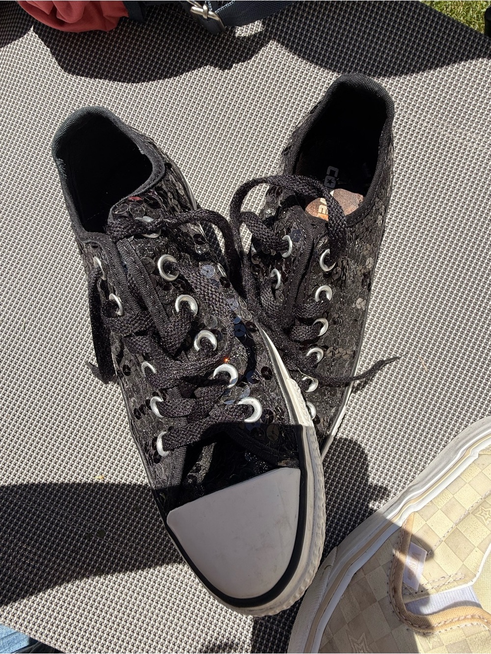 Converse Black Sequin Lace-Up Women's Sneakers